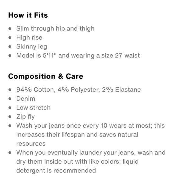 Levi's Premium 721 High Rise Skinny Distressed Jeans sz 29 Waterless Sustainable - Picture 14 of 14